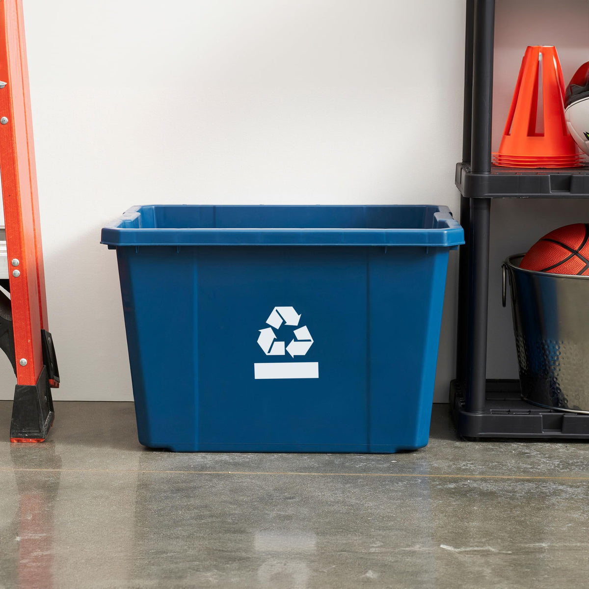 Gracious Living Recycling Bin Container, Plastic Trash Can, 17 Gallon