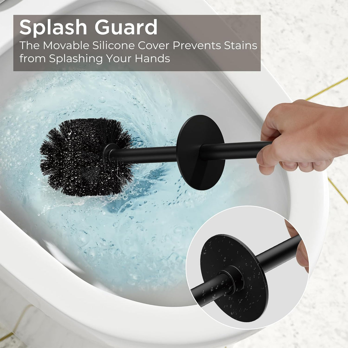 Toilet Brush and Holder Set, Toilet Bowl Brush with Heavy Duty 304 Stainless Steel Base and Extra