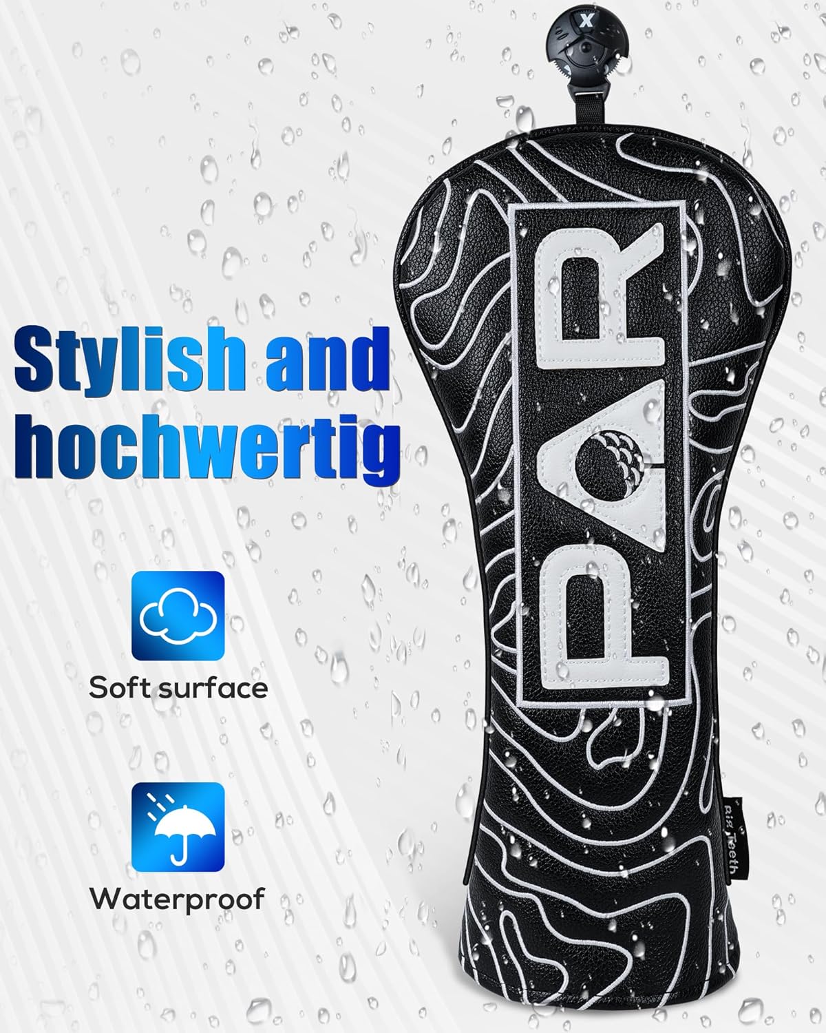 Big Teeth Golf Club Covers Full Set Driver Headcover Fairway Wood Hybrid Golf Club Iron Head