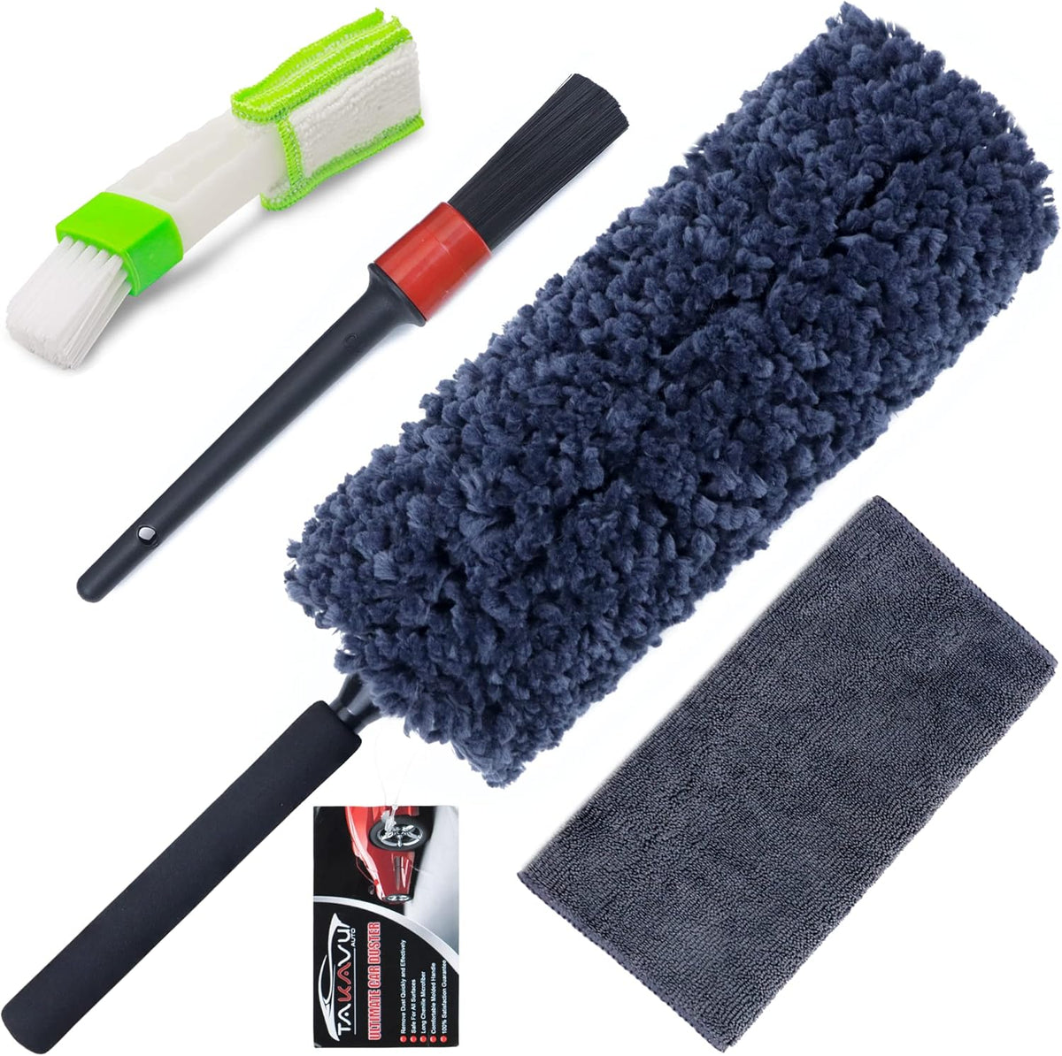 Car Duster Kit, Ultra Soft Microfiber Duster with Storage Bag, Unbreakable Handle, Lint & Scratch