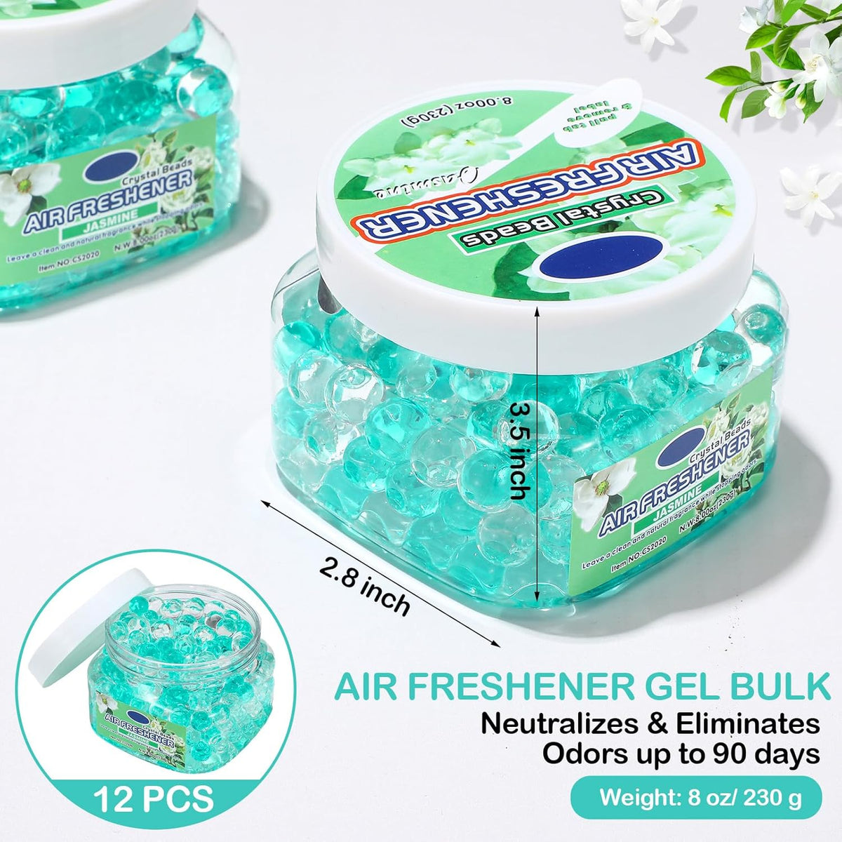 12 Pcs Air Freshener Gel Bulk Odor Eliminator Gel Beads 8 oz Long Lasting Air Freshener Beads