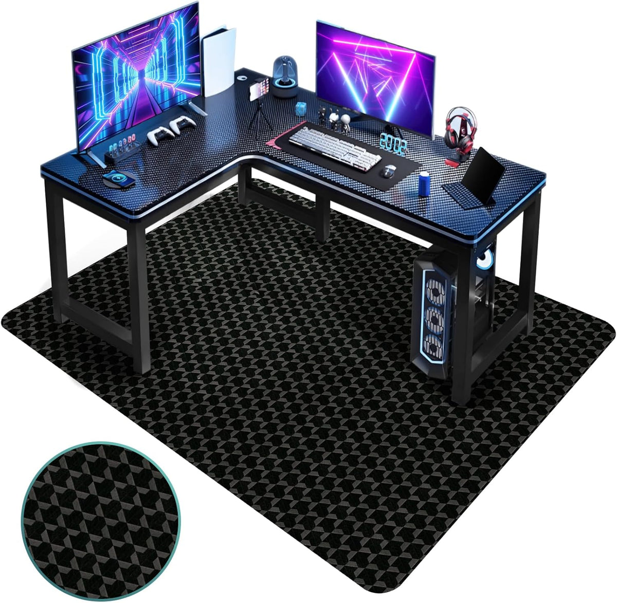Vicwe Office Chair Mat for Hardwood Floor, 63" x 51" Large Office Chair Mat, Gaming Chair Mat for