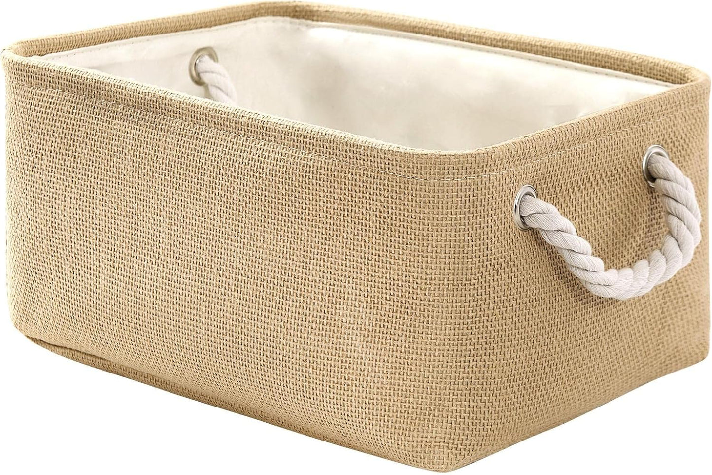 TheWarmHome Decorative Basket Rectangular Fabric Storage Bin Organizer Basket with Handles for
