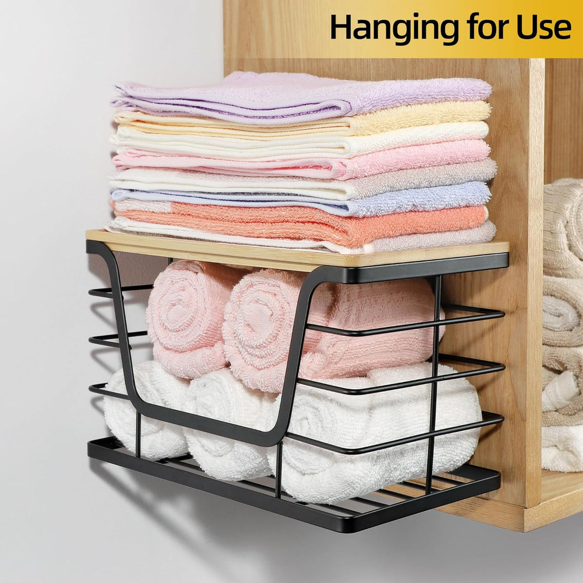 ALOCEO 3 Pack Stackable Storage Bins with Lids, Stainless Steel Trash Bag Dispenser Roll Holder for