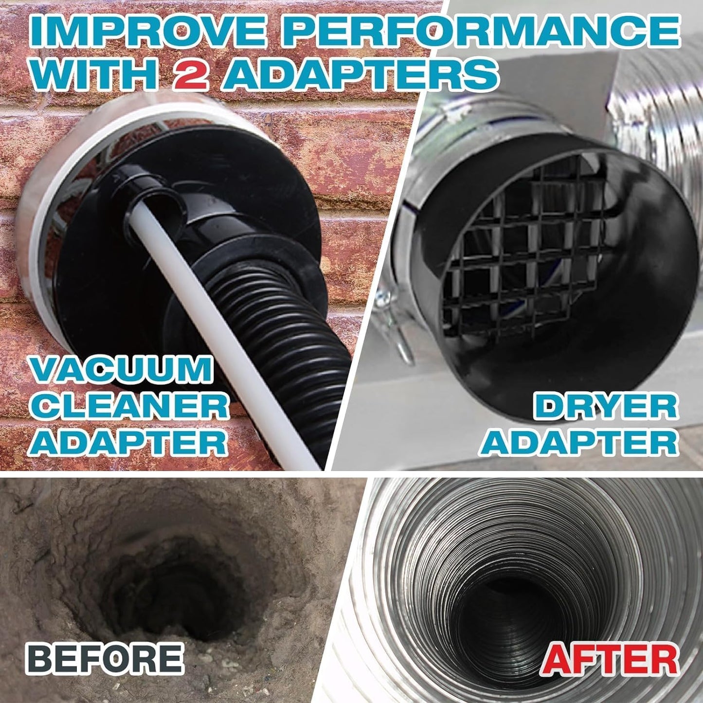 Sealegend 47-Piece 52-Feet Dryer Vent Cleaner Kit, Dryer Cleaning Tools, Omnidirectional Dryer Lint