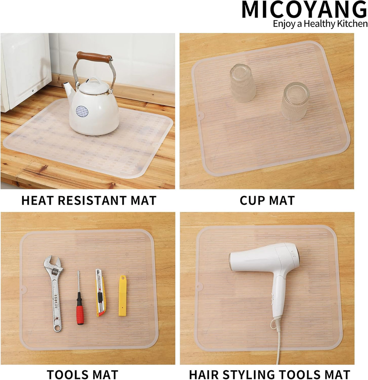 Silicone Dish Drying Mat for Multiple Usage,Easy clean,Eco-friendly,Heat-resistant Silicone Mat for