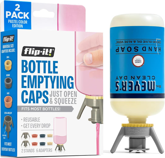 Flip-It! 2-Pack Premium Bottle Emptying Kit – No more wasted product - Fits most plastic bottles