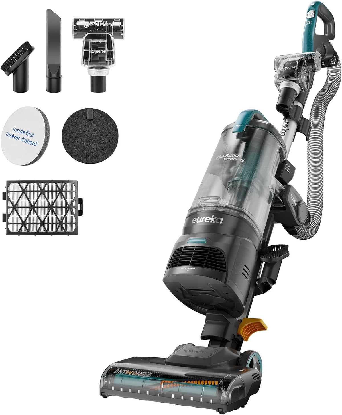 Eureka FlexReach Plus Bagless Upright Vacuum Cleaner for Home,Pet Vacuum for Carpet and Hard Floor