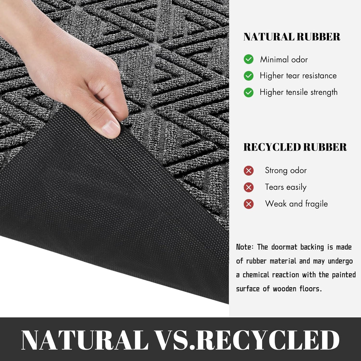 Yimobra Large Door Mat 47x24, All-Weather Waterproof Non-Slip Welcome Matt Outdoor, Heavy Duty Non