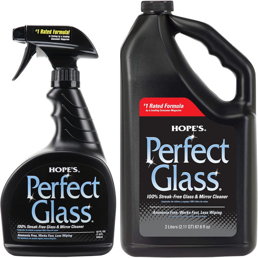 HOPE'S Perfect Glass Cleaner, Streak-Free, Ammonia-Free Window, Mirror, Screen, and Shower Door