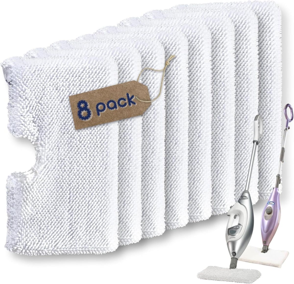 F Flammi 8 Count Steam Pocket Mop Replacement Pads for Shark S3500 Series S3501 S3601 S3550 S3901