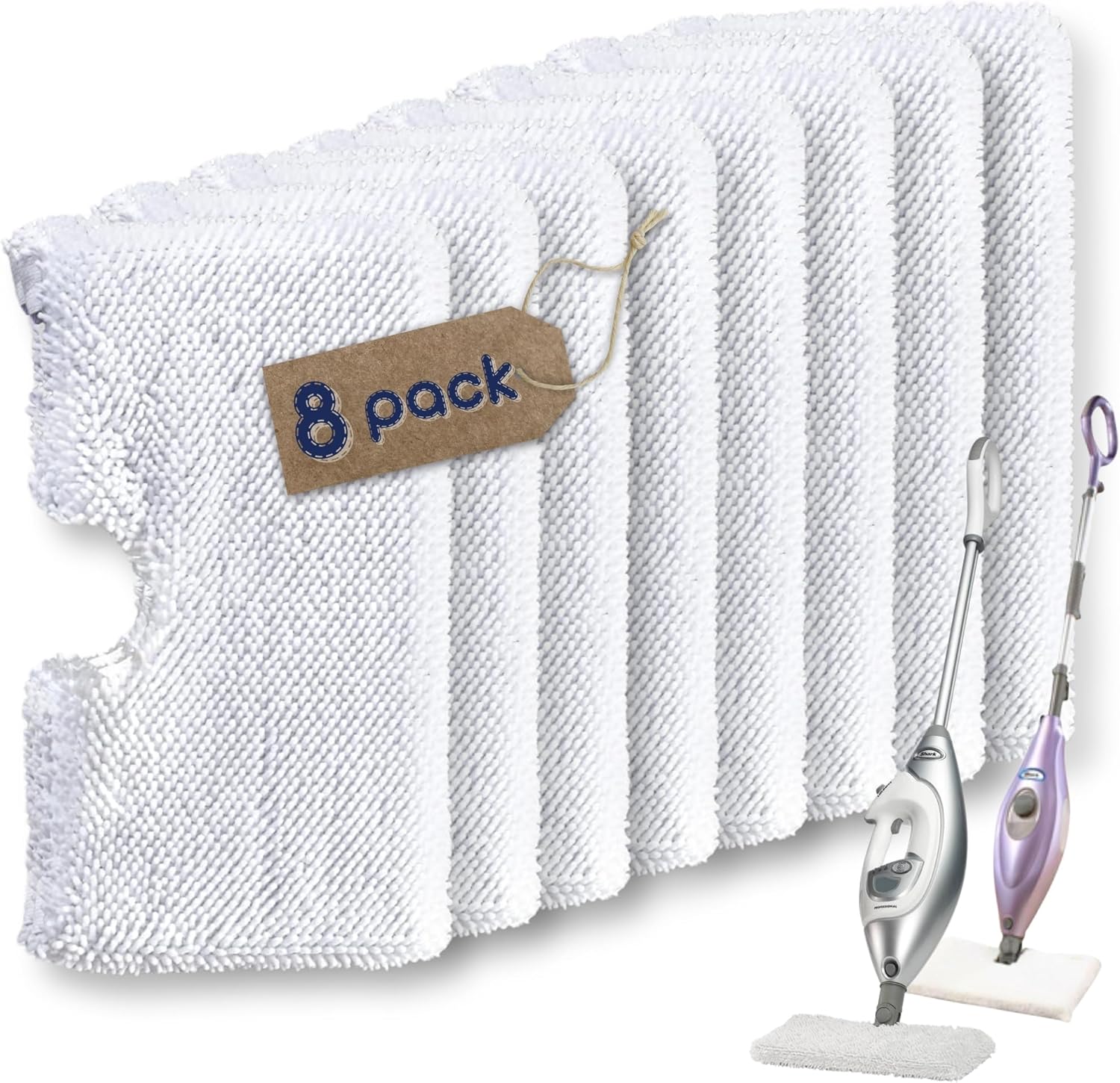 F Flammi 8 Count Steam Pocket Mop Replacement Pads for Shark S3500 Series S3501 S3601 S3550 S3901