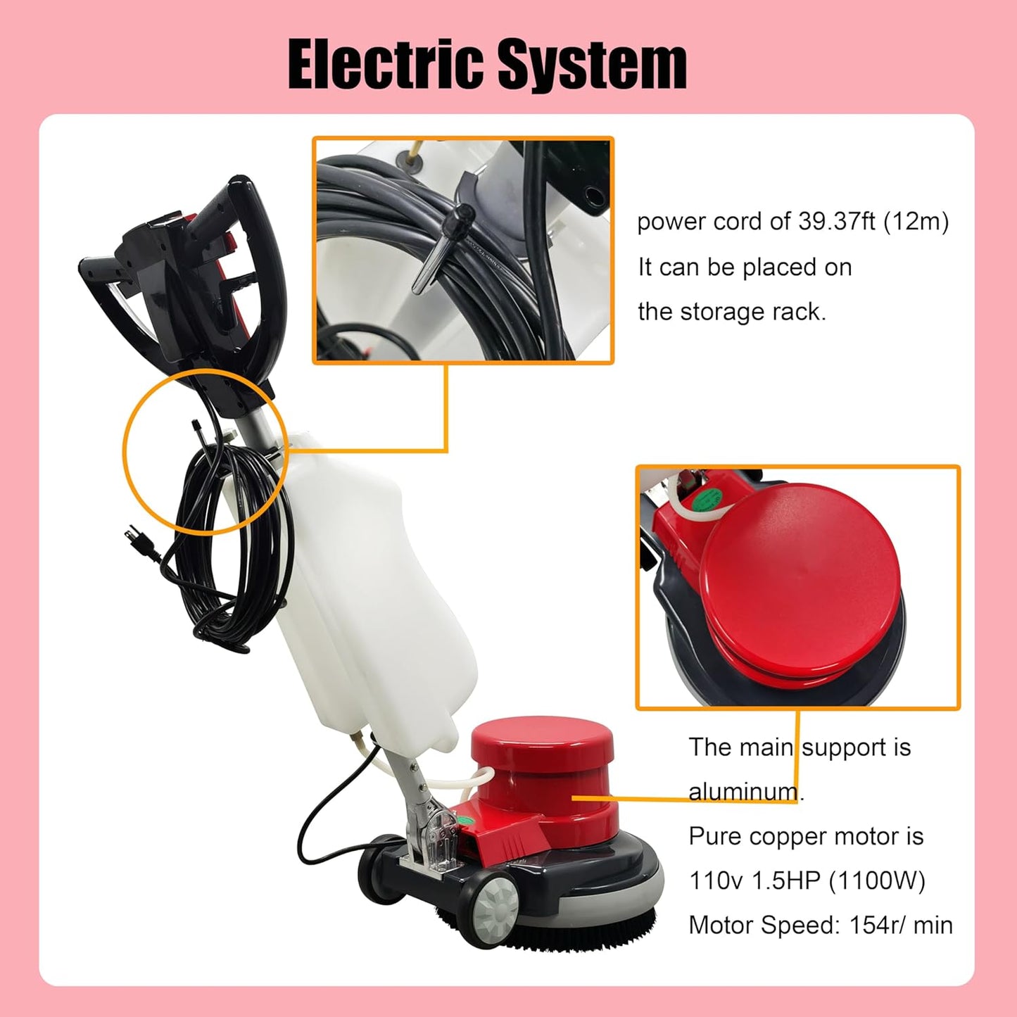 Floor Scrubber Buffer Heavy Duty Polisher Machine Polished Waxed Refurbished Tile Scrubber Cleaner
