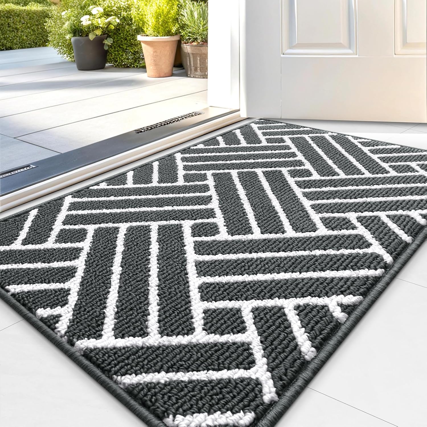 OLANLY Indoor Door Mat, 32x20 Inch, Dirt Resistant and Absorbent, Non-Slip Rubber Backing Floor