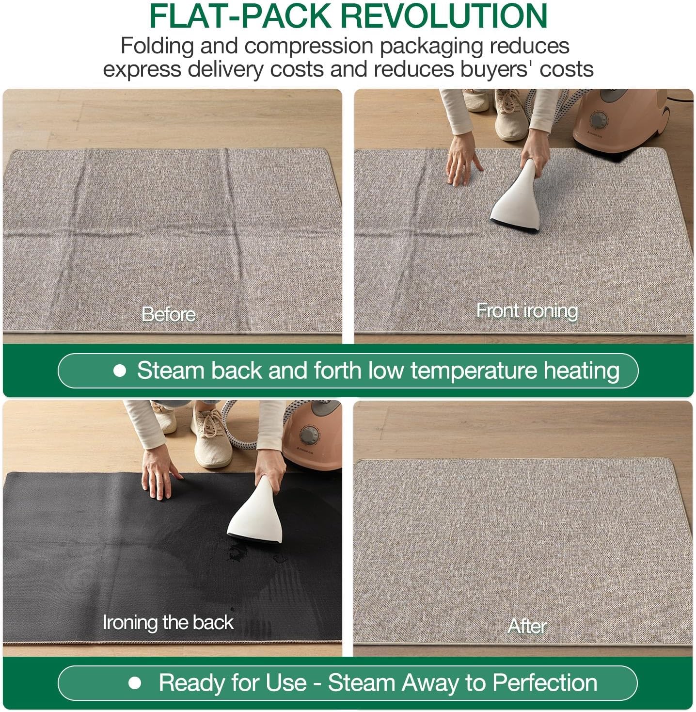 LUMI Indoor Door Mat 32"x47", Ultra Thin Low Profile Non-Slip Doormat for Home Entrance, Absorbent