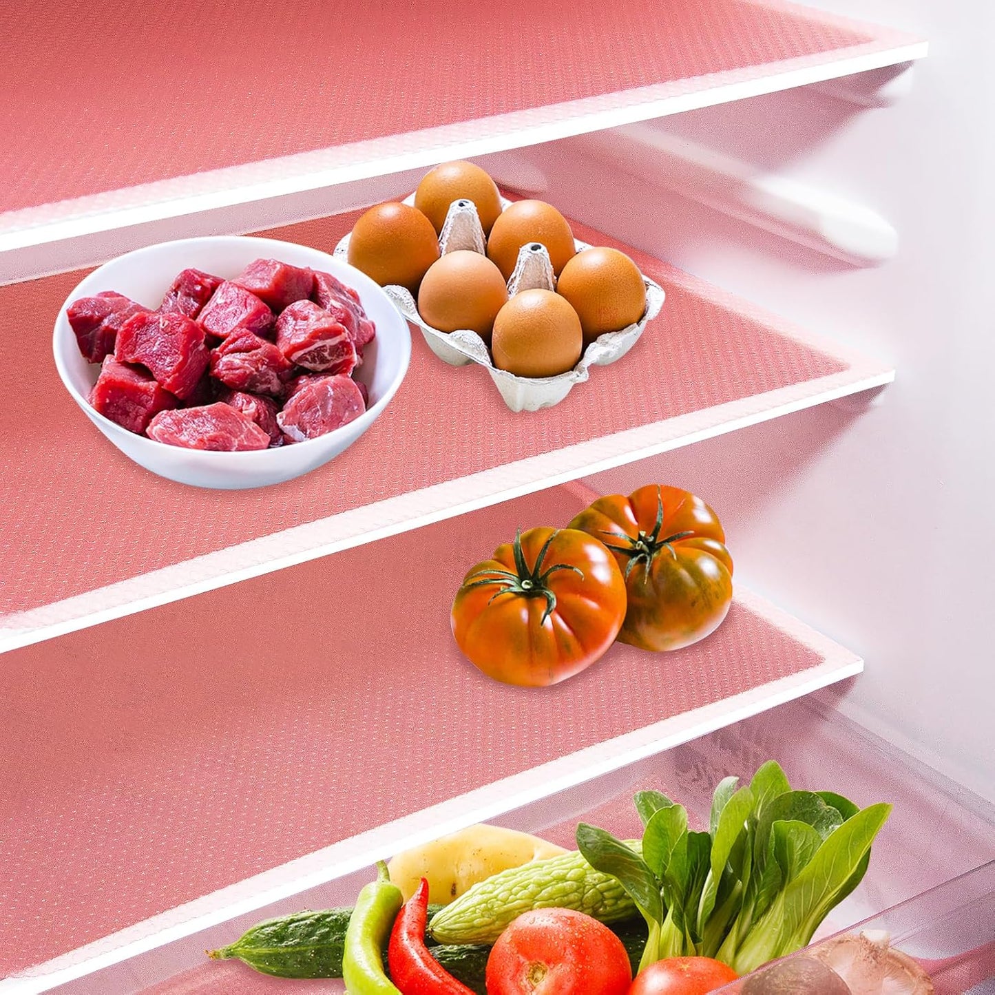 10Pcs Refrigerator Liners, Washable Fridge Liner Shelf Mats Refrigerator Pads for Cupboard Cabinet
