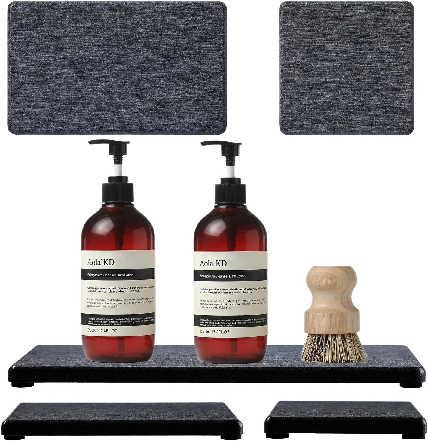 3PCS Water Absorbing Soap Dish Sponge Holder, Diatomite Stone Drying Tray Mat Sink Caddy for