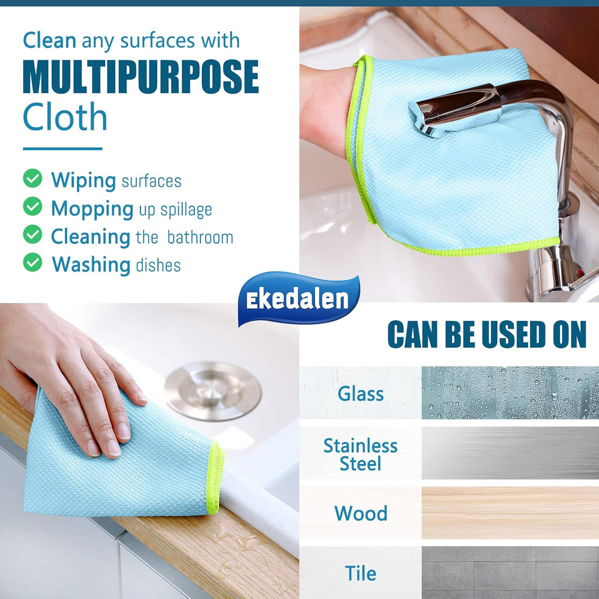 Microfiber Cleaning Cloth Lint Free Glass Cleaner Window Polishing Streak Free Miracle Easy Clean