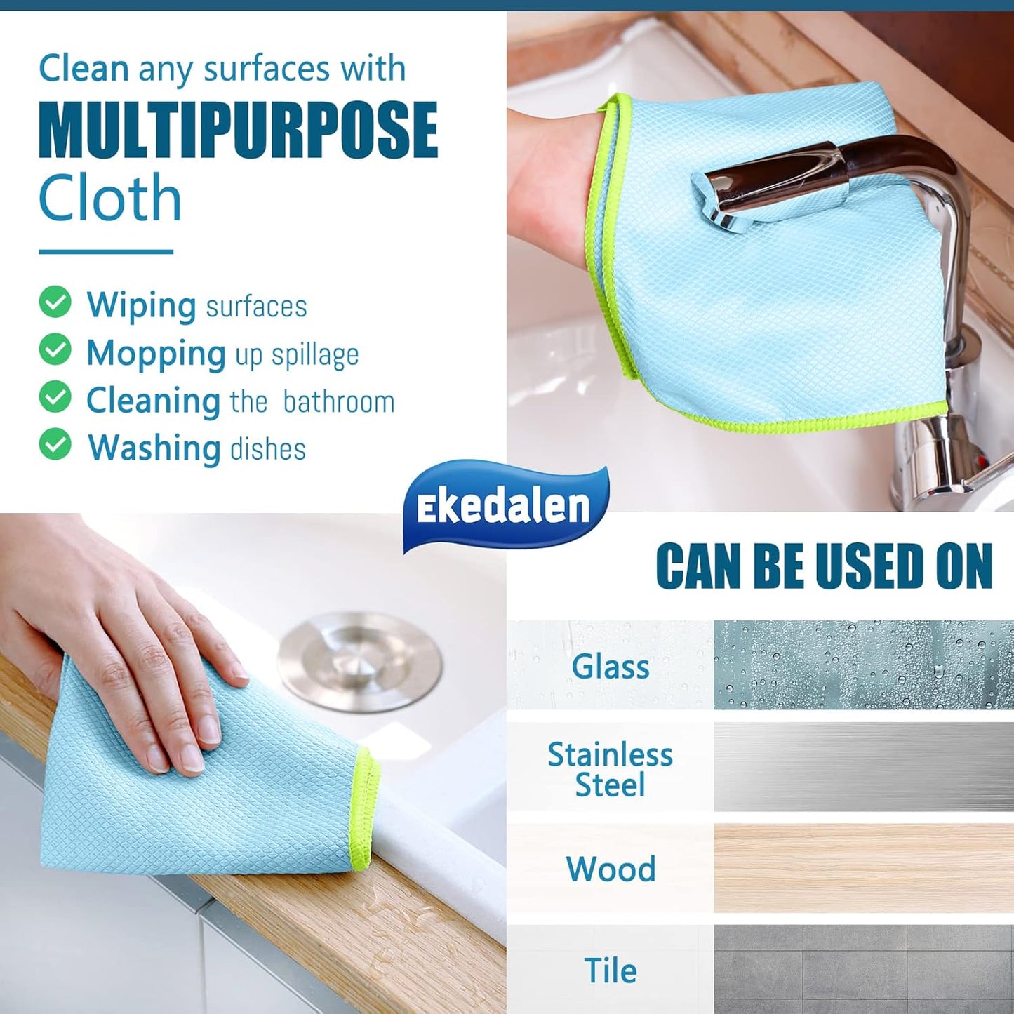 Microfiber Cleaning Cloth Lint Free Glass Cleaner Window Polishing Streak Free Miracle Easy Clean