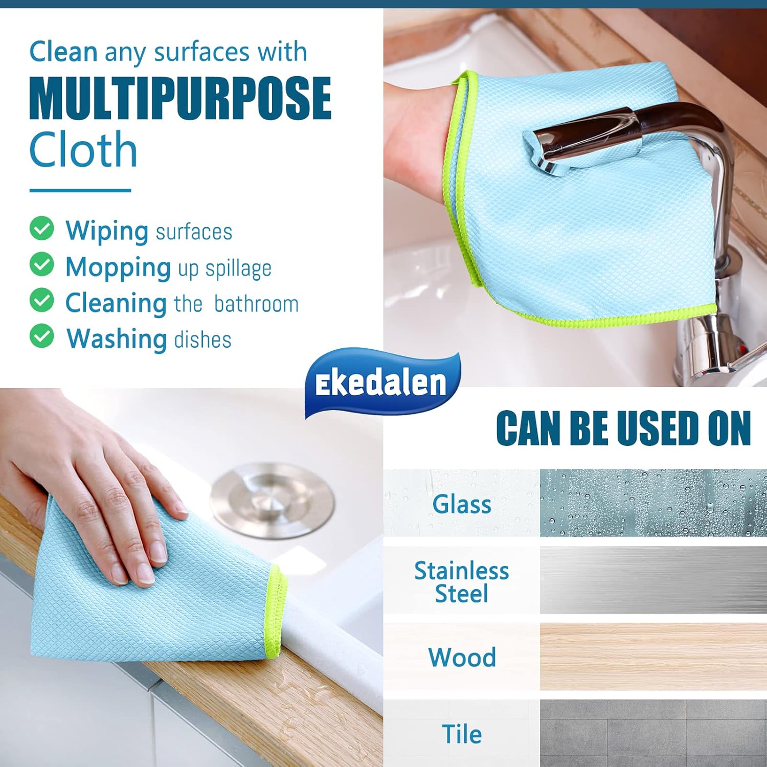 Microfiber Cleaning Cloth Lint Free Glass Cleaner Window Polishing Streak Free Miracle Easy Clean