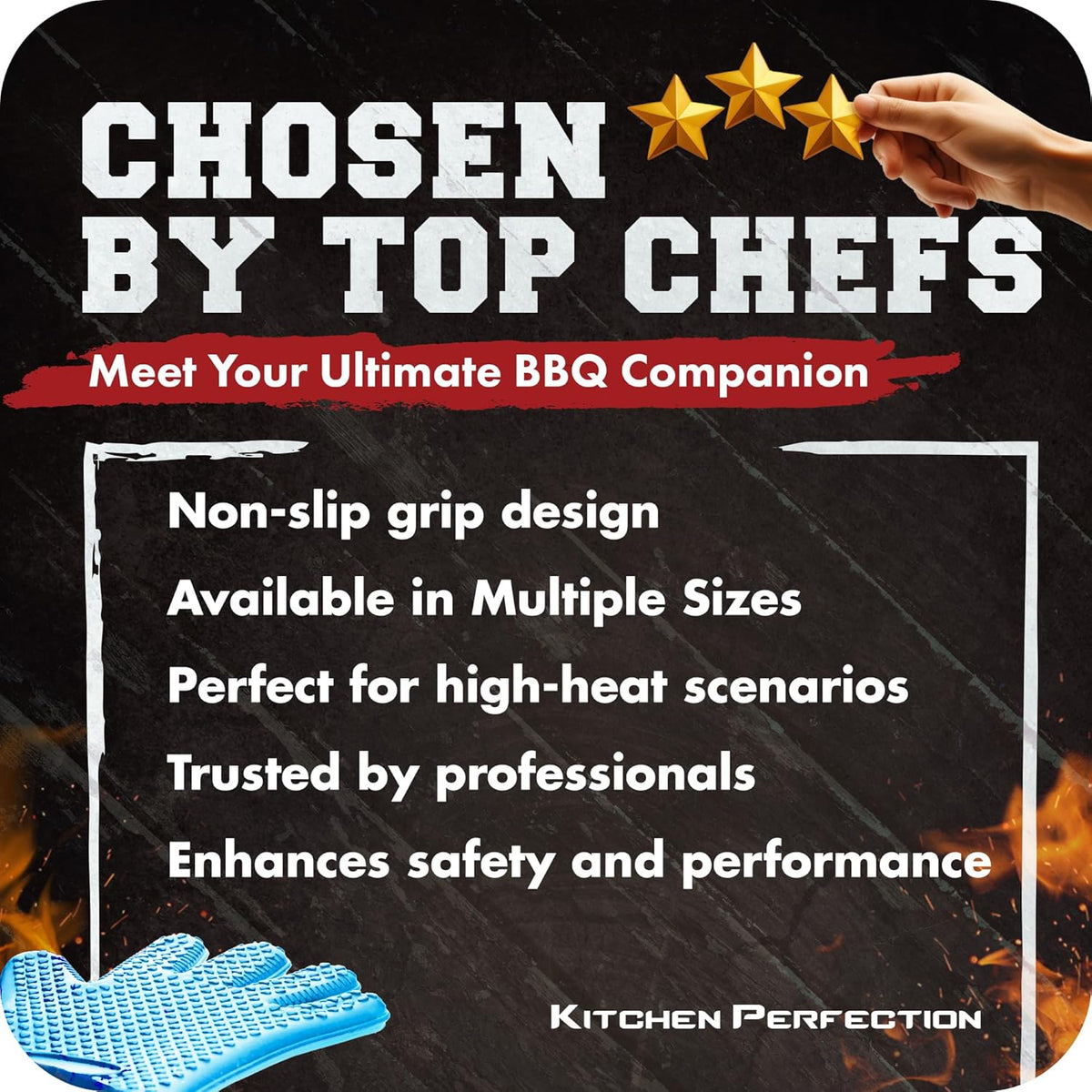 KITCHEN PERFECTION S Silicone Smoker Oven Gloves -Extreme Heat Resistant BBQ Gloves -Handle Hot