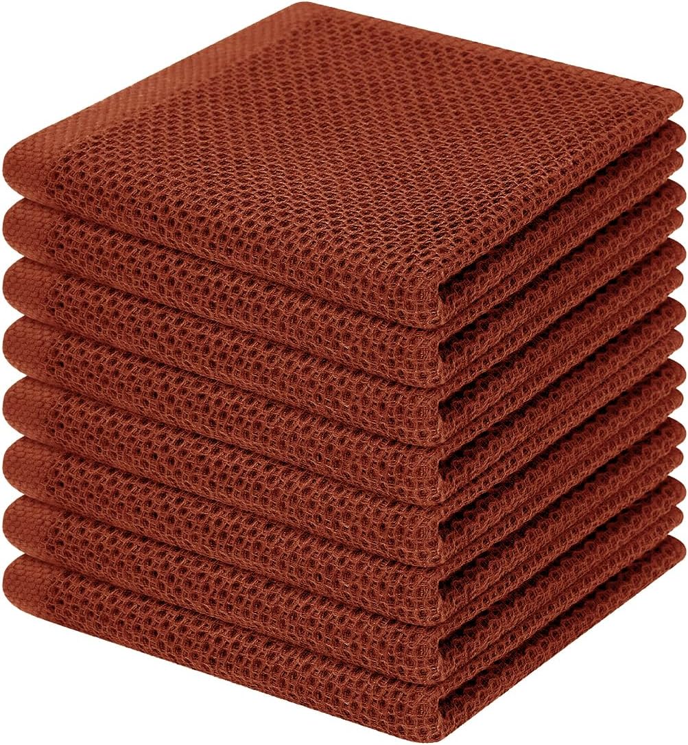 Homaxy 100% Cotton Waffle Weave Kitchen Dish Cloths, Ultra Soft Absorbent Quick Drying Dish Towels