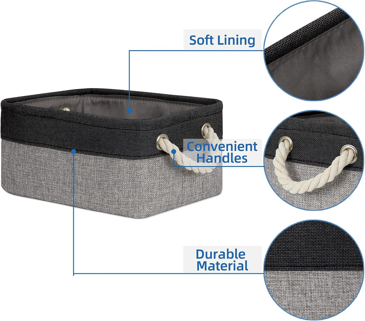 Temary Fabric Storage Baskets 6 Pcs Small Cloth Basket for Shelves Collapsible Decorative Storage