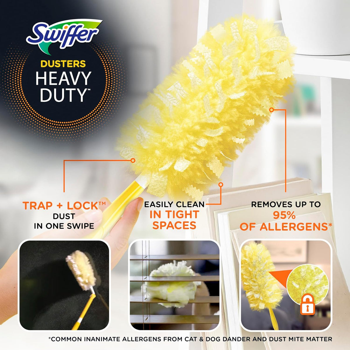 Swiffer Dusters Heavy Duty Multi-Surface Duster Refills for Cleaning, Unscented, 11 Count (Pack of
