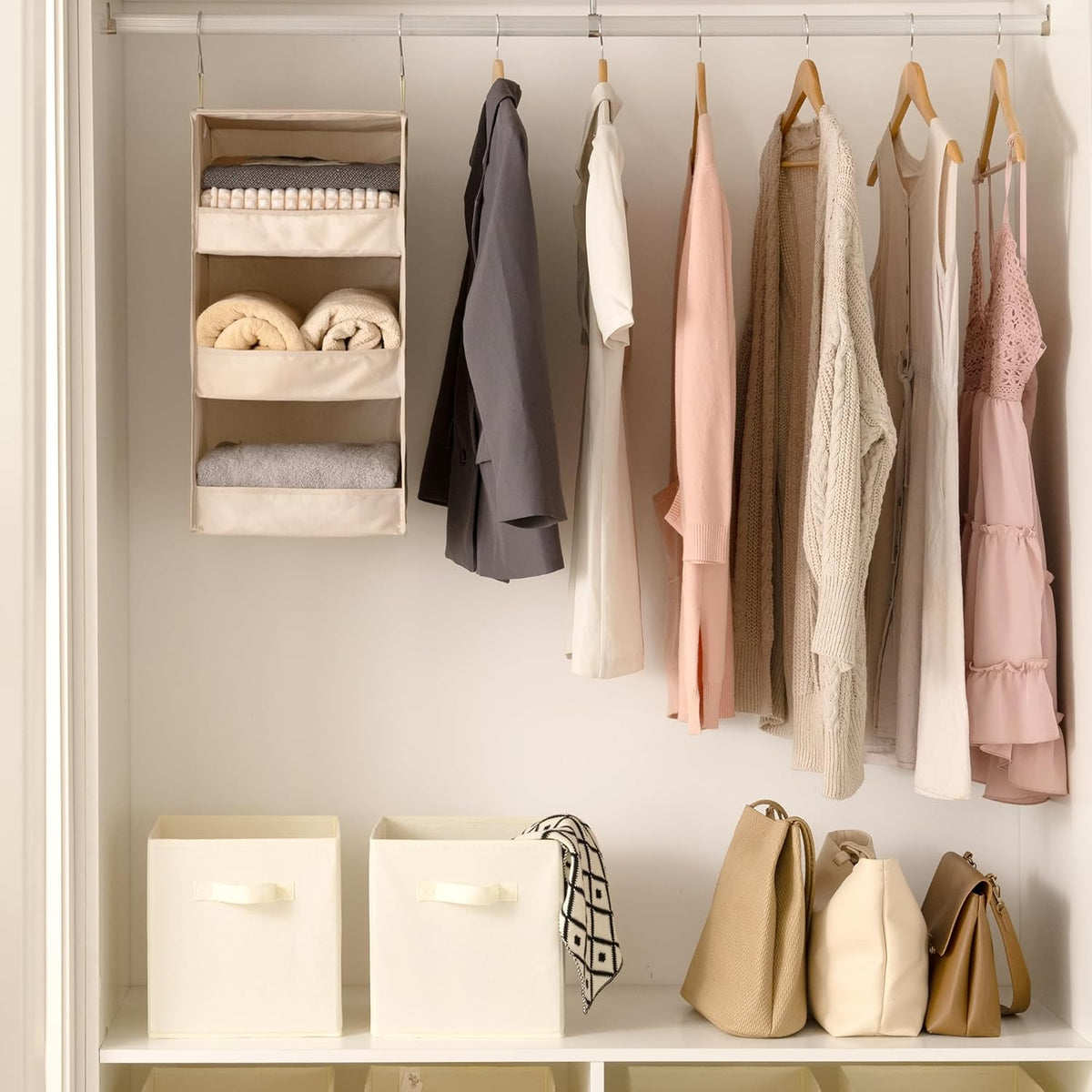 GRANNY SAYS 3-Shelf Hanging Closet Organizer, Closet Organizers and Storage, Closet Storage Hanging