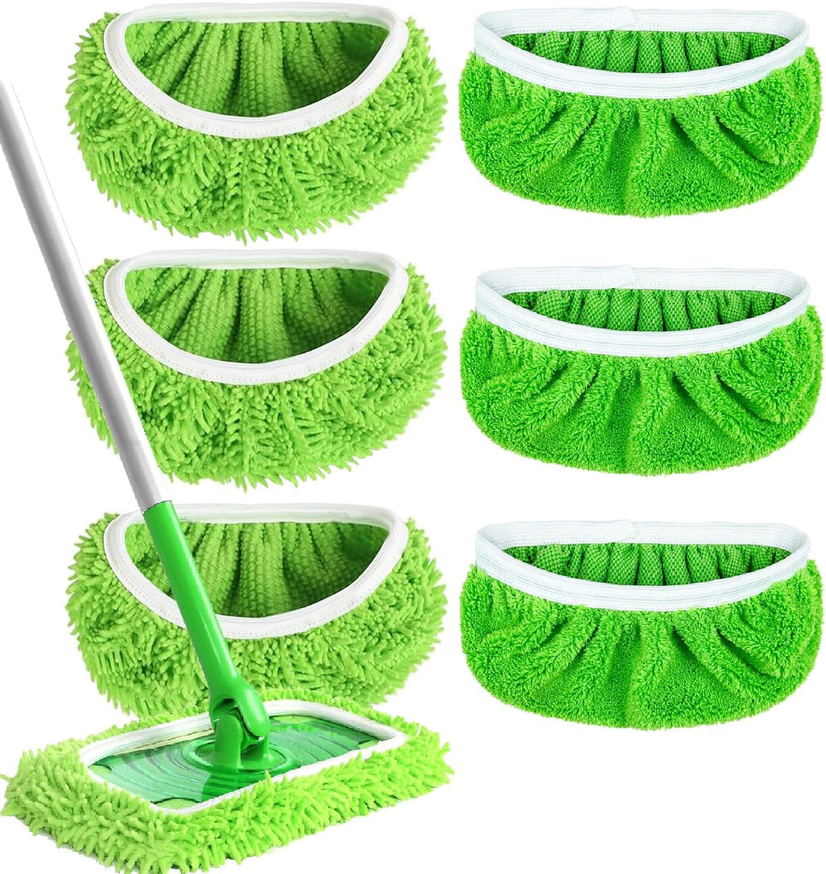 Reusable Microfiber Mop Pads Washable Wet Pads Compatible with Swiffer Sweeper Refills Pads for Wet