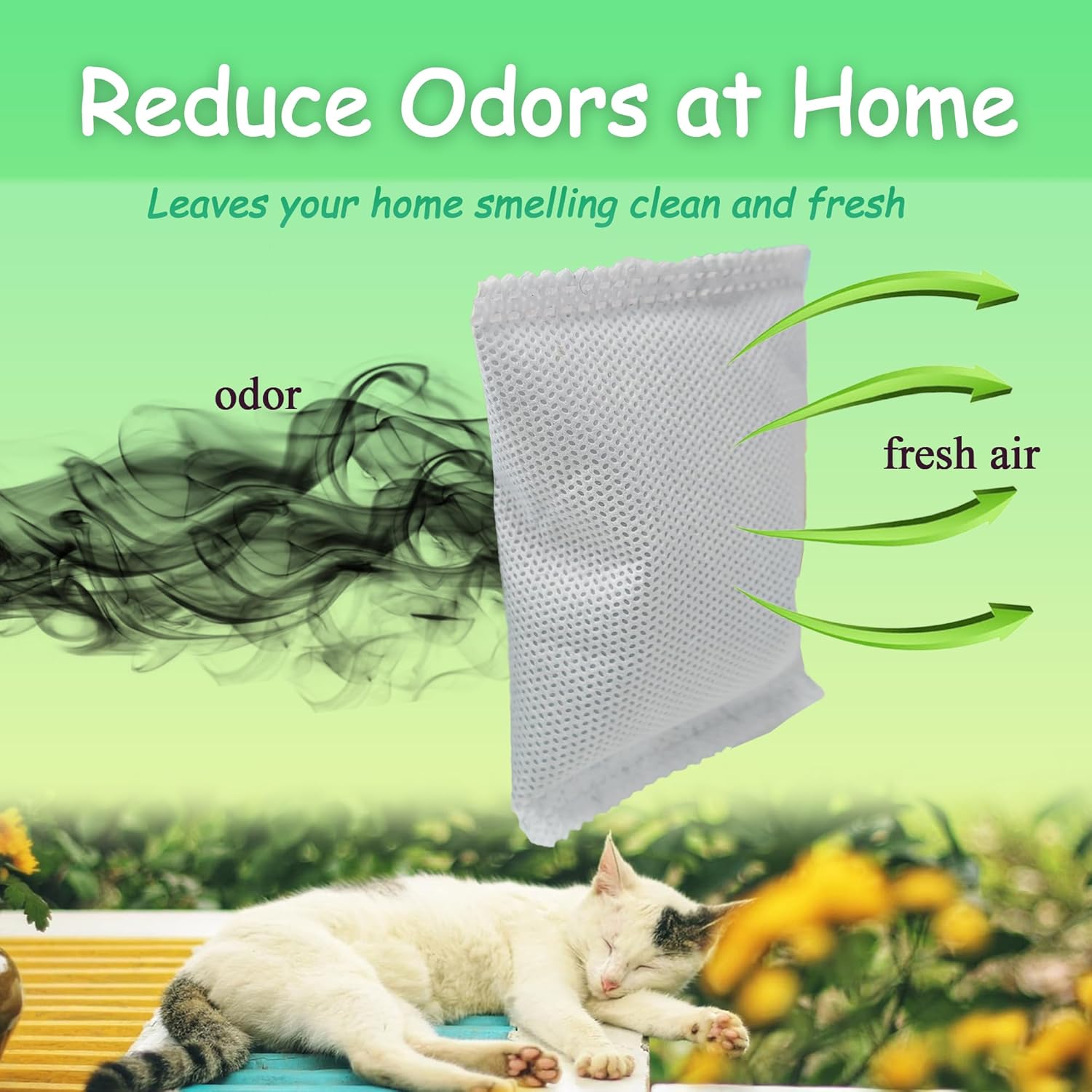 Activated Charcoal Odor Absorber Bags Compatible with OKSOTY Stainless Steel Cat Litter Box