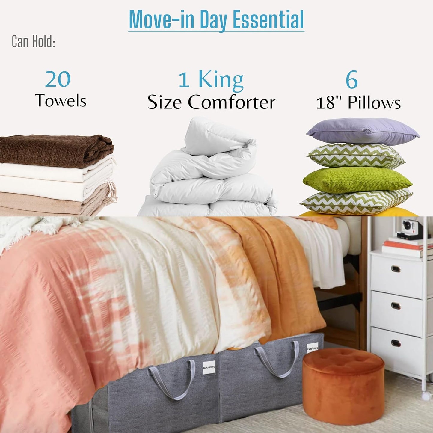 VENO 8 Pack Moving and Storage Bags, Heavy Duty, Alternative to Moving Boxes, Large Packing Totes