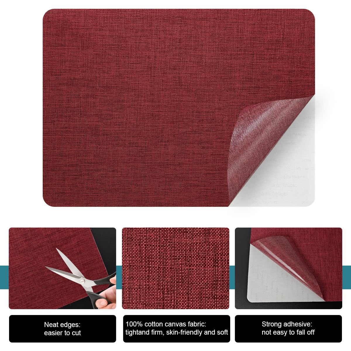 J.CARP 2Pcs Linen Repair Patches, Large Self-Adhesive Fabric Patch for Sofas, Couch, Furniture, Car