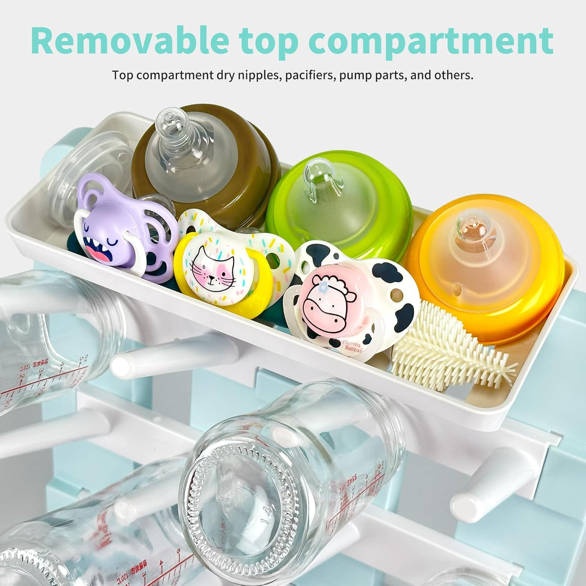 Baby Bottle Drying Rack, Vertical Standing Bottle Dryer Rack Holder-Space Saving Baby Bottle Drying