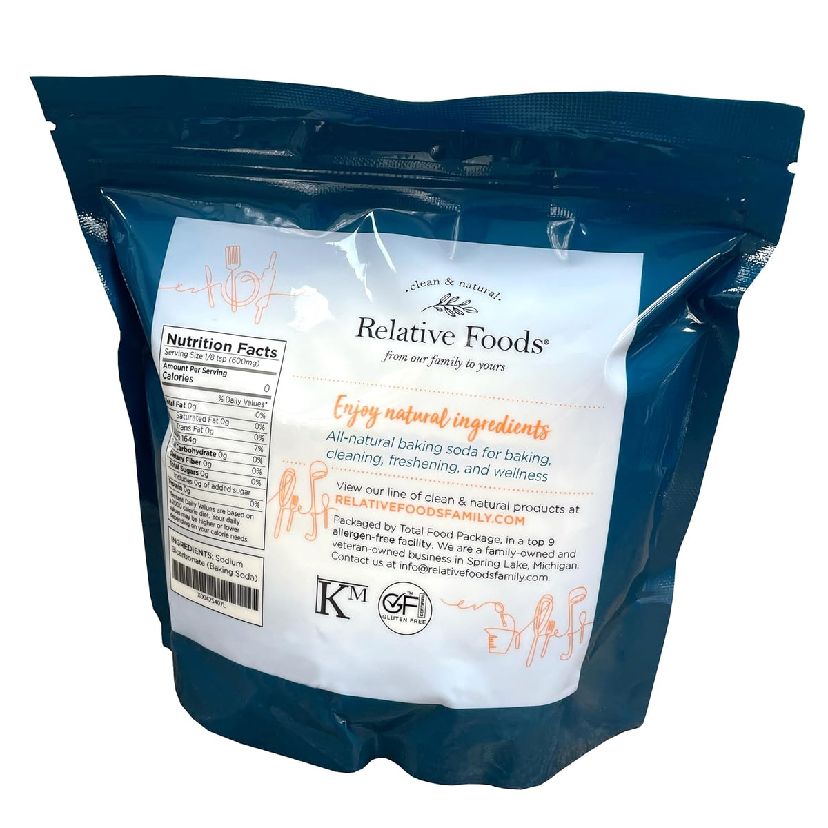 Baking soda (2 Lbs) for cooking, cleaning & More - Gluten Free sodium bicarbonate baking mix w/no