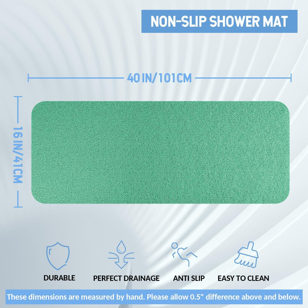 Non-Slip Bathtub Mat, Anti Slip Shower Mat, Fast Drying Bathtub Mats, Foot Scrubber Mat, Anti Slip