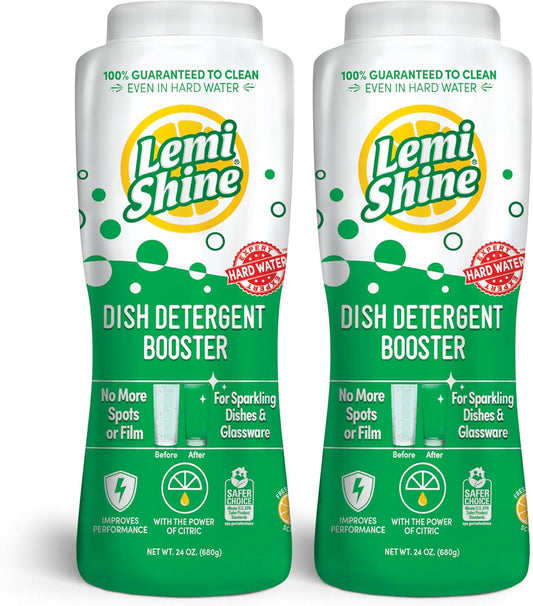 Lemi Shine Natural Dish Detergent Booster - Hard Water Stain Remover - Multi-Use Citric Acid