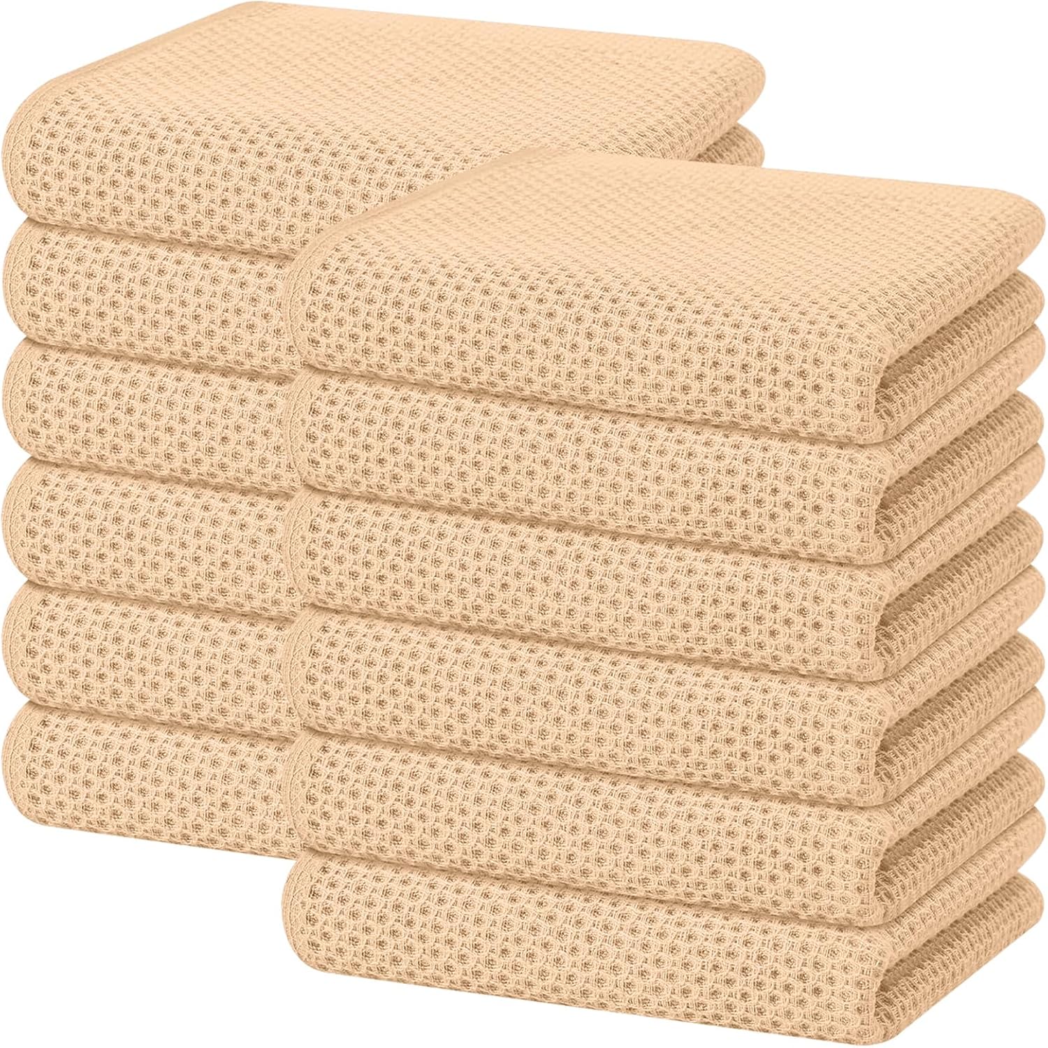 Homaxy 100% Cotton Waffle Weave Kitchen Dish Towels, Ultra Soft Absorbent Quick Drying Cleaning