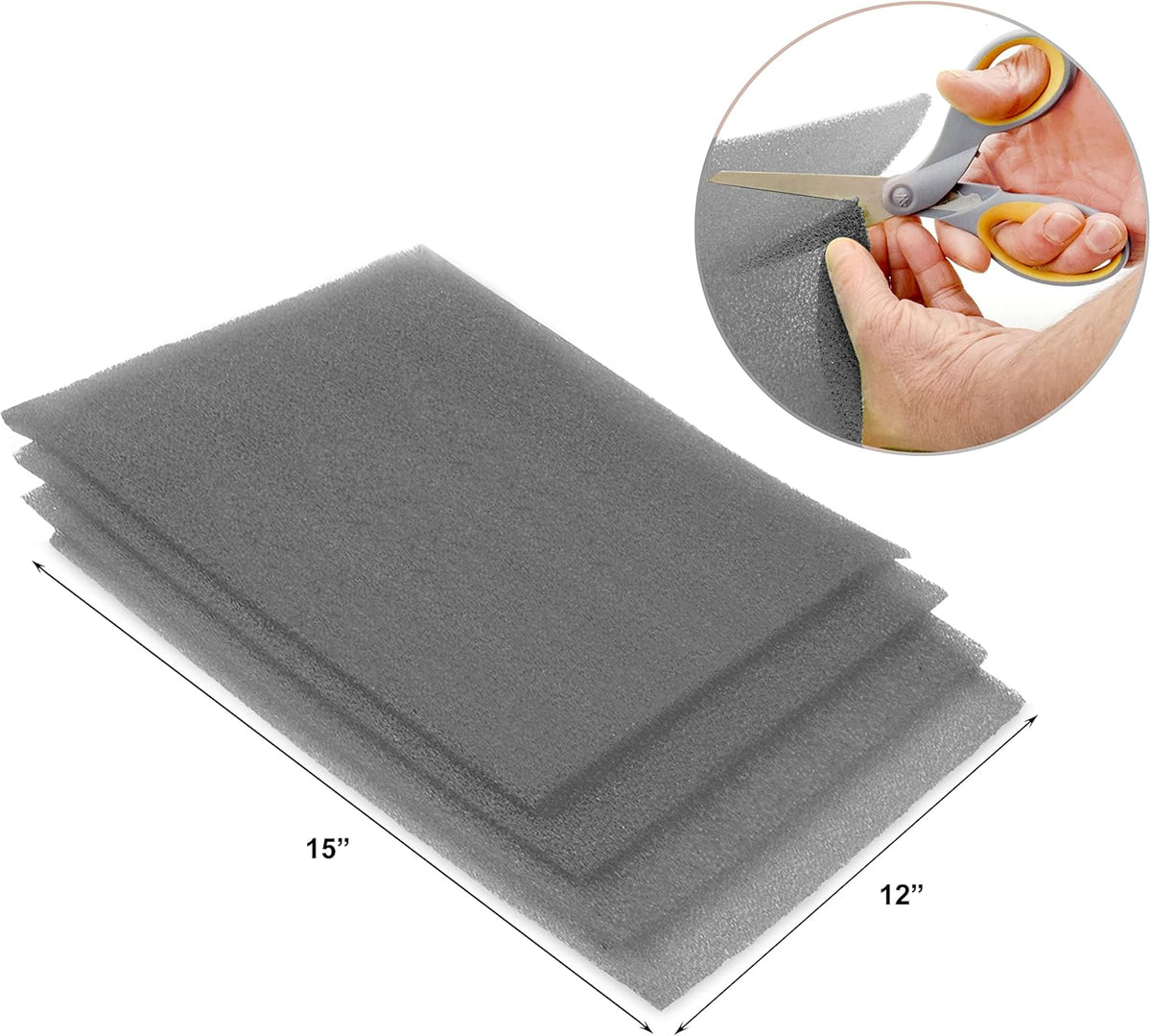 Dualplex® Fruit & Veggie Life Extender Liner for Fridge Refrigerator Drawers, 12x15 Inches (4 Pack)