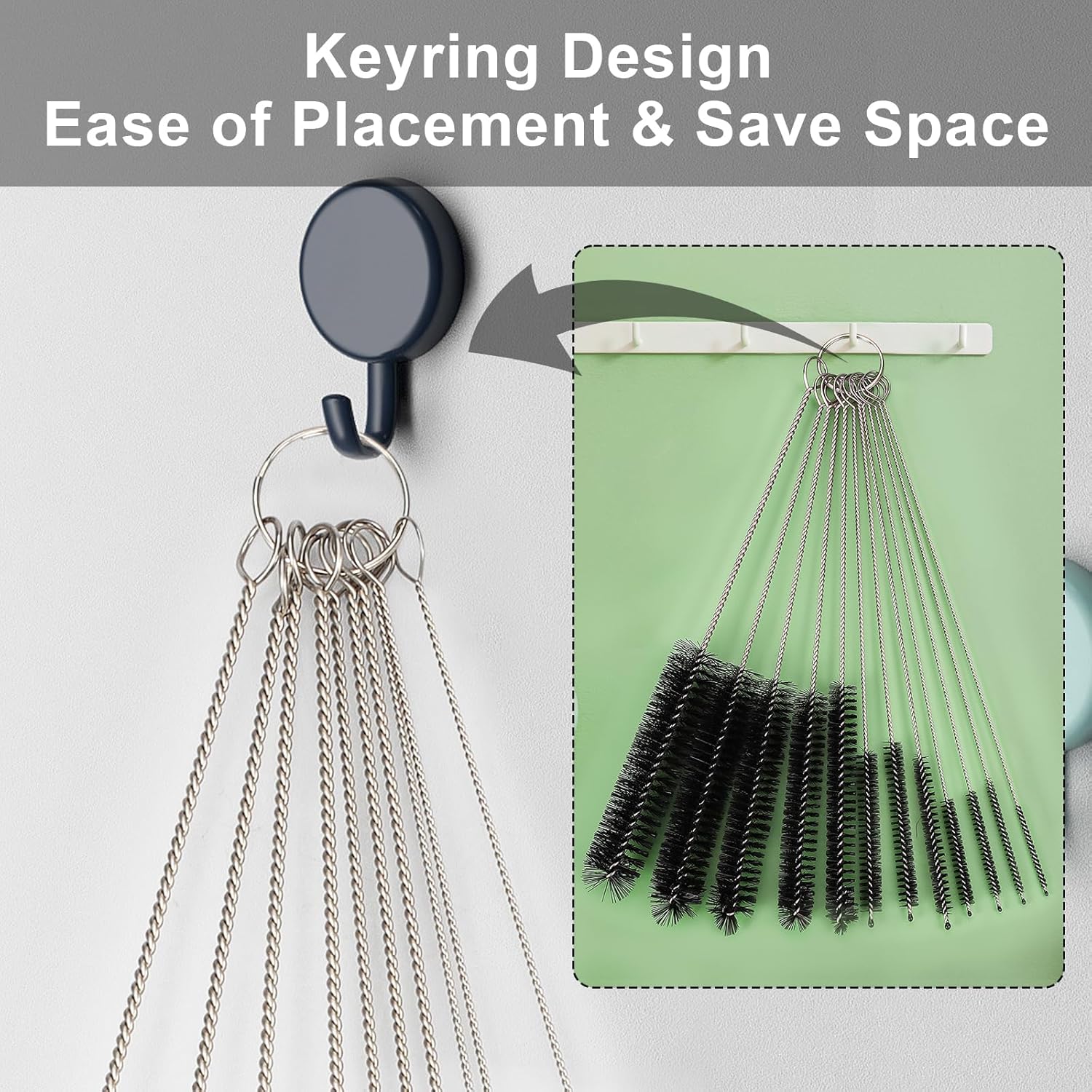 Straw Cleaner Brushes Sets, 12 Pieces 8.2 Inch Botthle Cleaning Brush and Nylon Tube Brush Brush