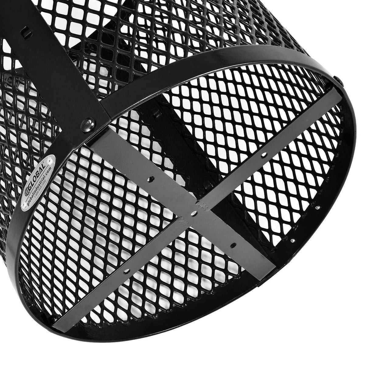 Global Industrial 36 Gallon Outdoor Steel Trash Can with Dome Lid, Plastic Liner and Anchor Kit