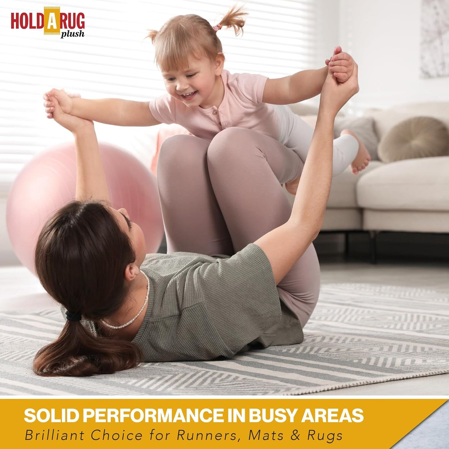 Hold-a-Rug Plush 8' Round Nonskid, Nonslip Rug Pad, Reversible Gripper, ¼ Thick, Safe for All