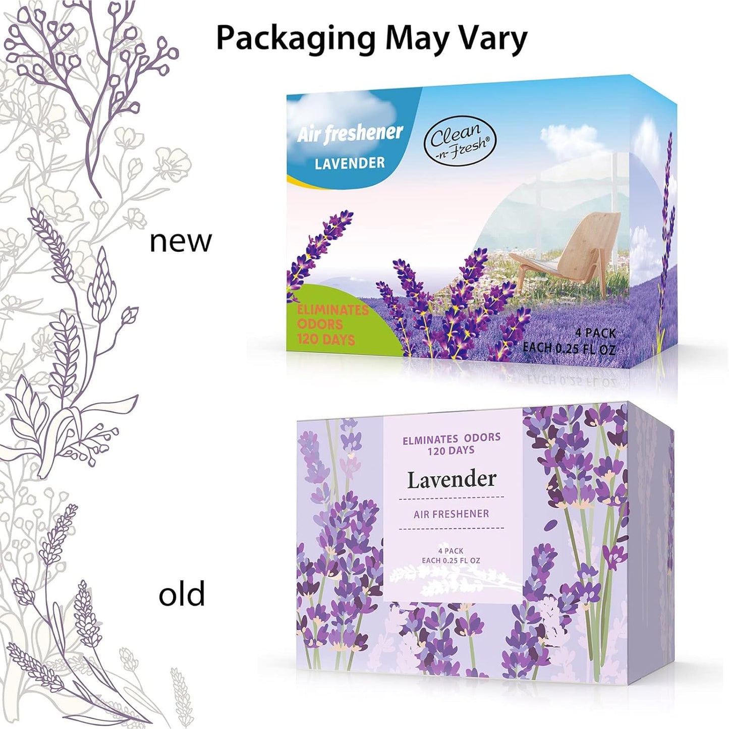 Air Freshener for Home, 4 Pack, Lavender, Odor Eliminator for Small Area Closets Bathroom Pets