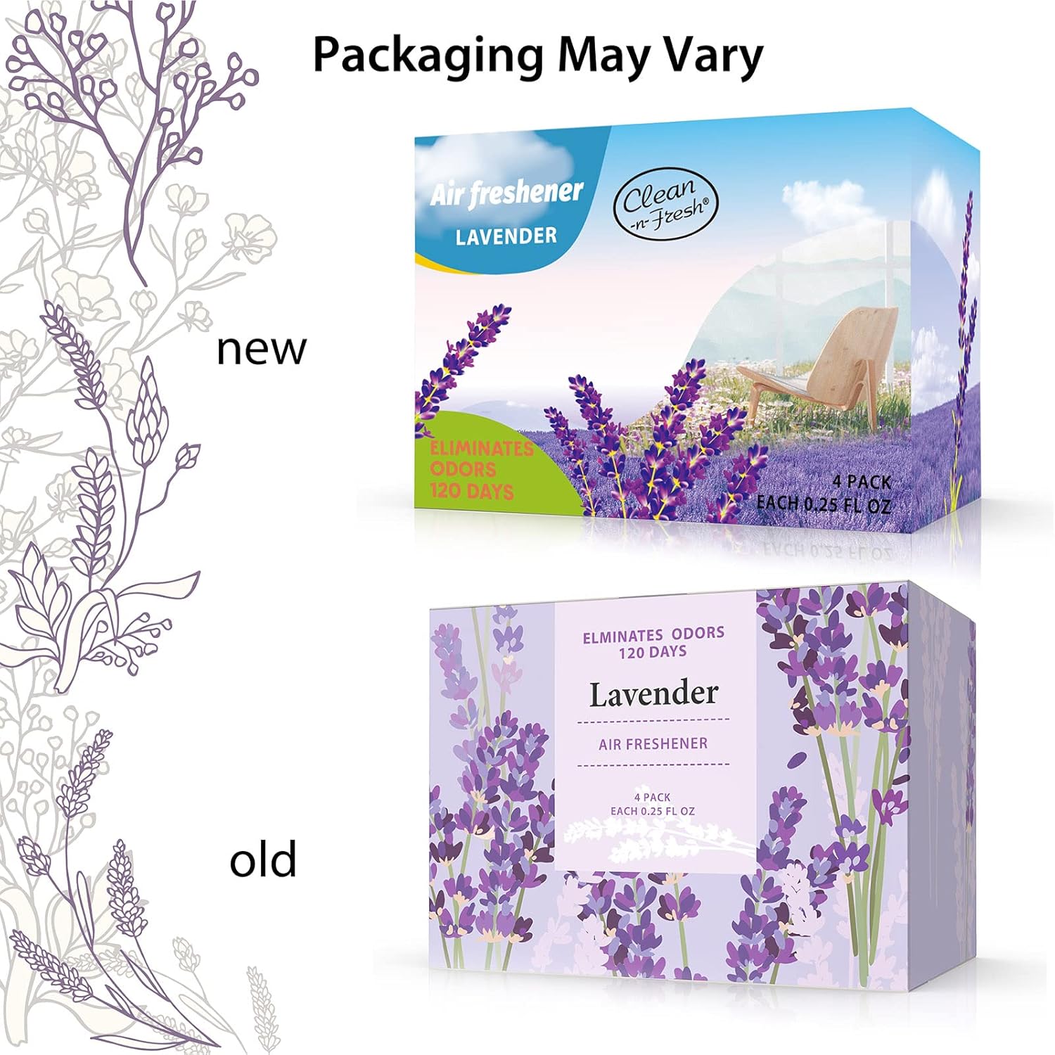 Air Freshener for Home, 4 Pack, Lavender, Odor Eliminator for Small Area Closets Bathroom Pets