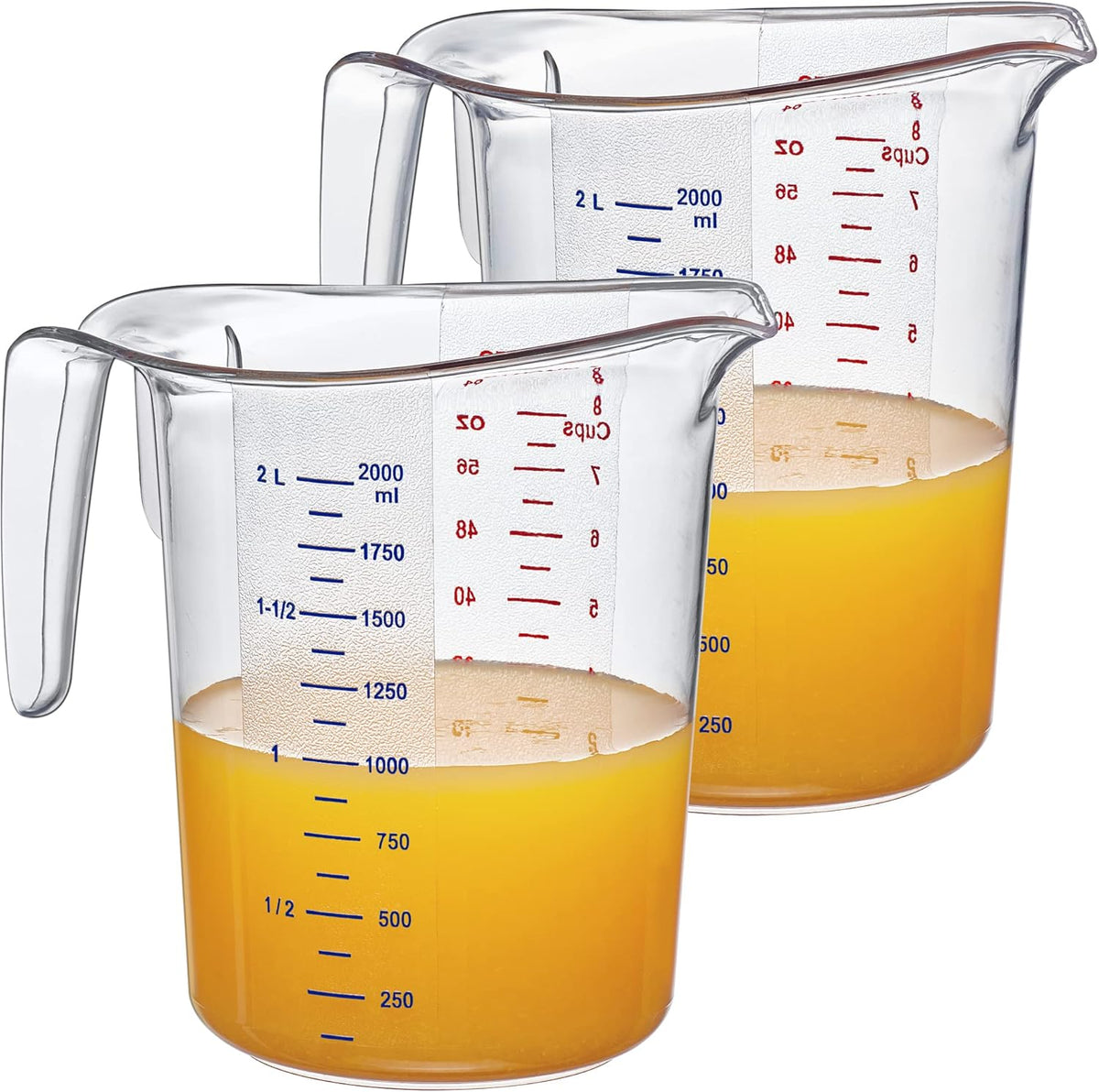 Amazing Abby - Melissa - 64-Ounce Plastic Measuring Pitcher (2-Pack), 8-Cup (2-Quart) Food-Grade