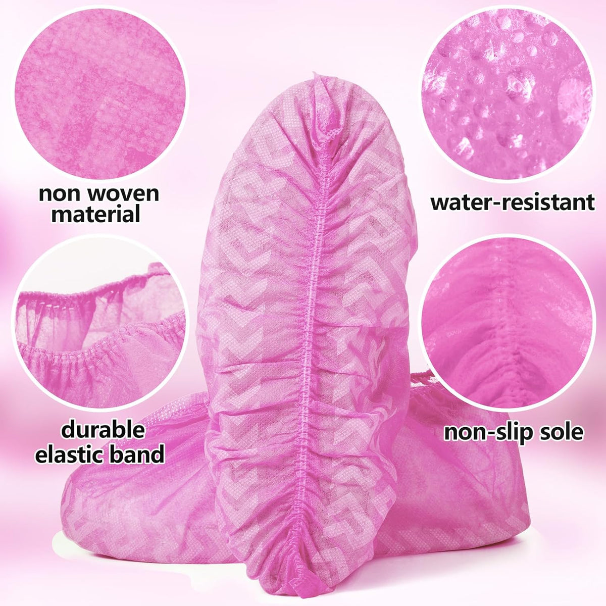 Zhanmai 300 Pack Disposable Shoe Covers Non Slip Disposable Large Foot Booties Shoe Covers for