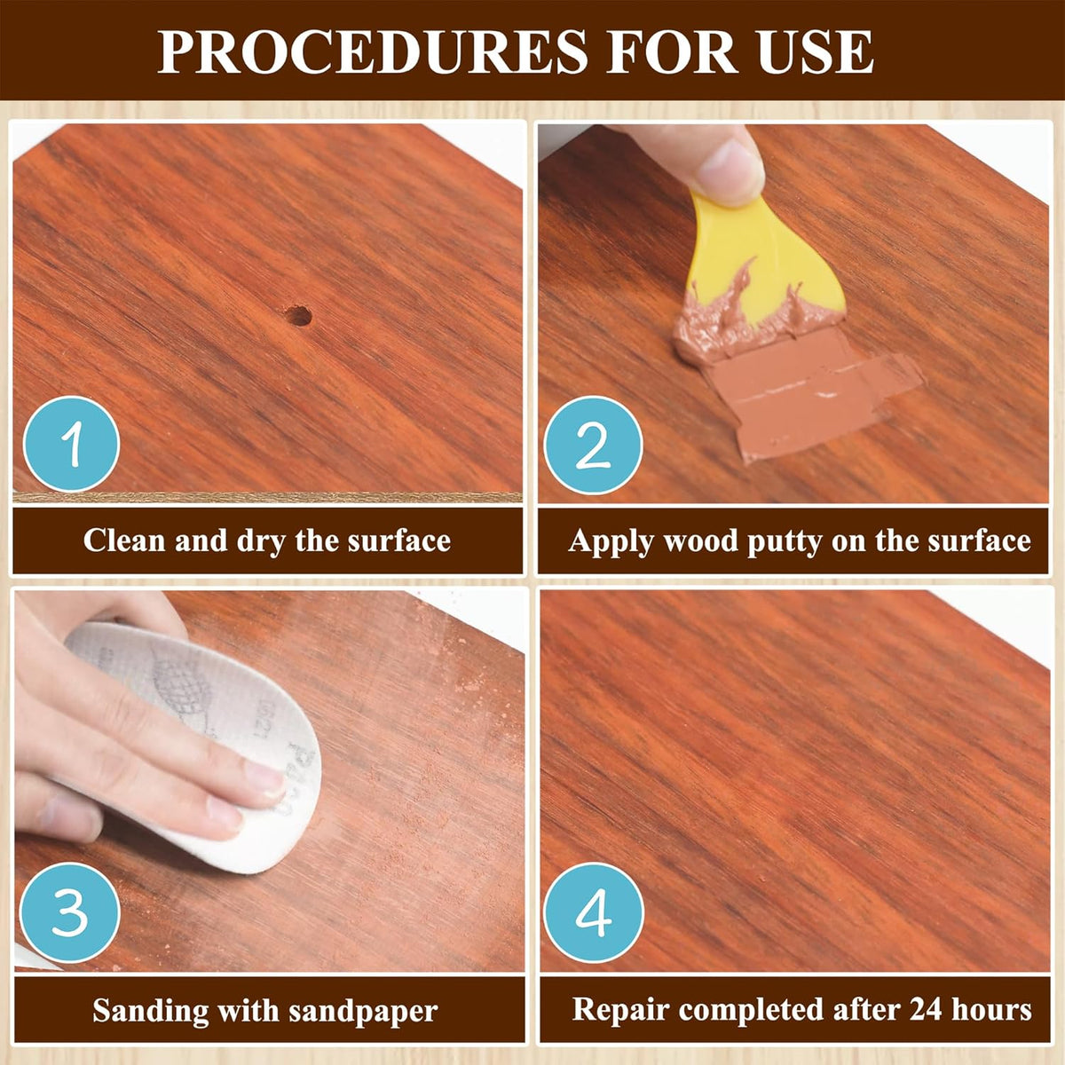 Walnut Wood Filler, Walnut Wood Putty, Paintable Stainable Wood Repair Putty, 9.87 Ounce Wood