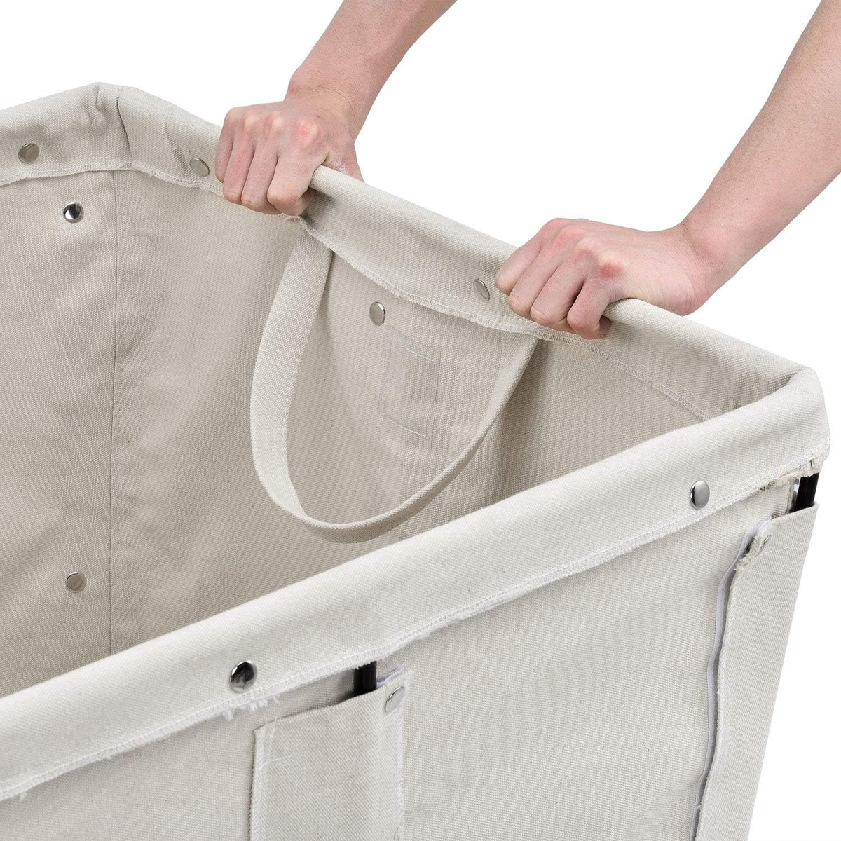 Global Industrial 12 Bushel, Canvas Basket Bulk Truck, 36" L x 26" W x 33-1/2"H, Unassembled