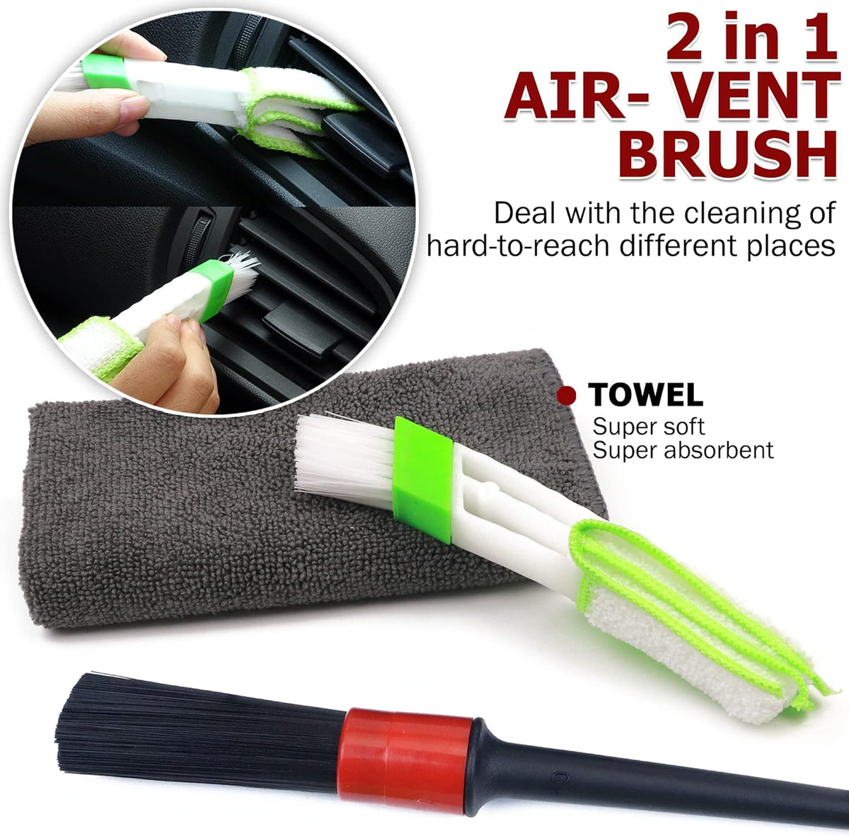 Car Duster Kit, Ultra Soft Microfiber Duster with Storage Bag, Unbreakable Handle, Lint & Scratch