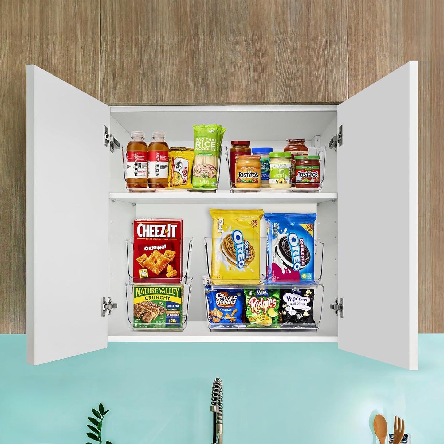 Sorbus Stackable Storage Bins Open Front - Pantry Bins for Storage and Organization - Acrylic